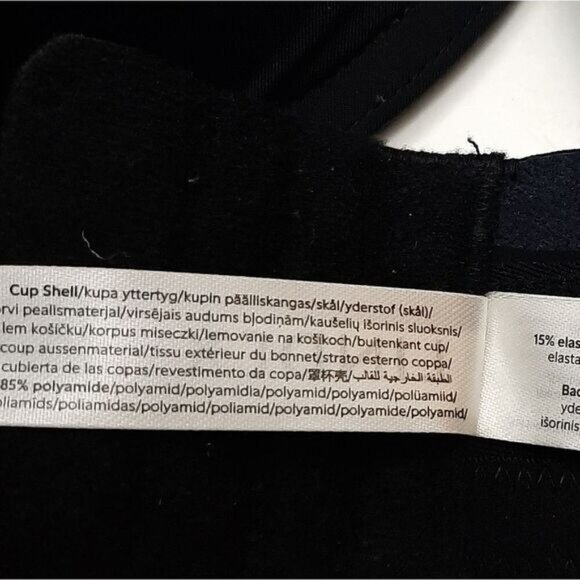 LINDEX Diva T-Shirt Bra Matte & Satin Smooth Full Coverage Black 42 DD - Picture 14 of 15